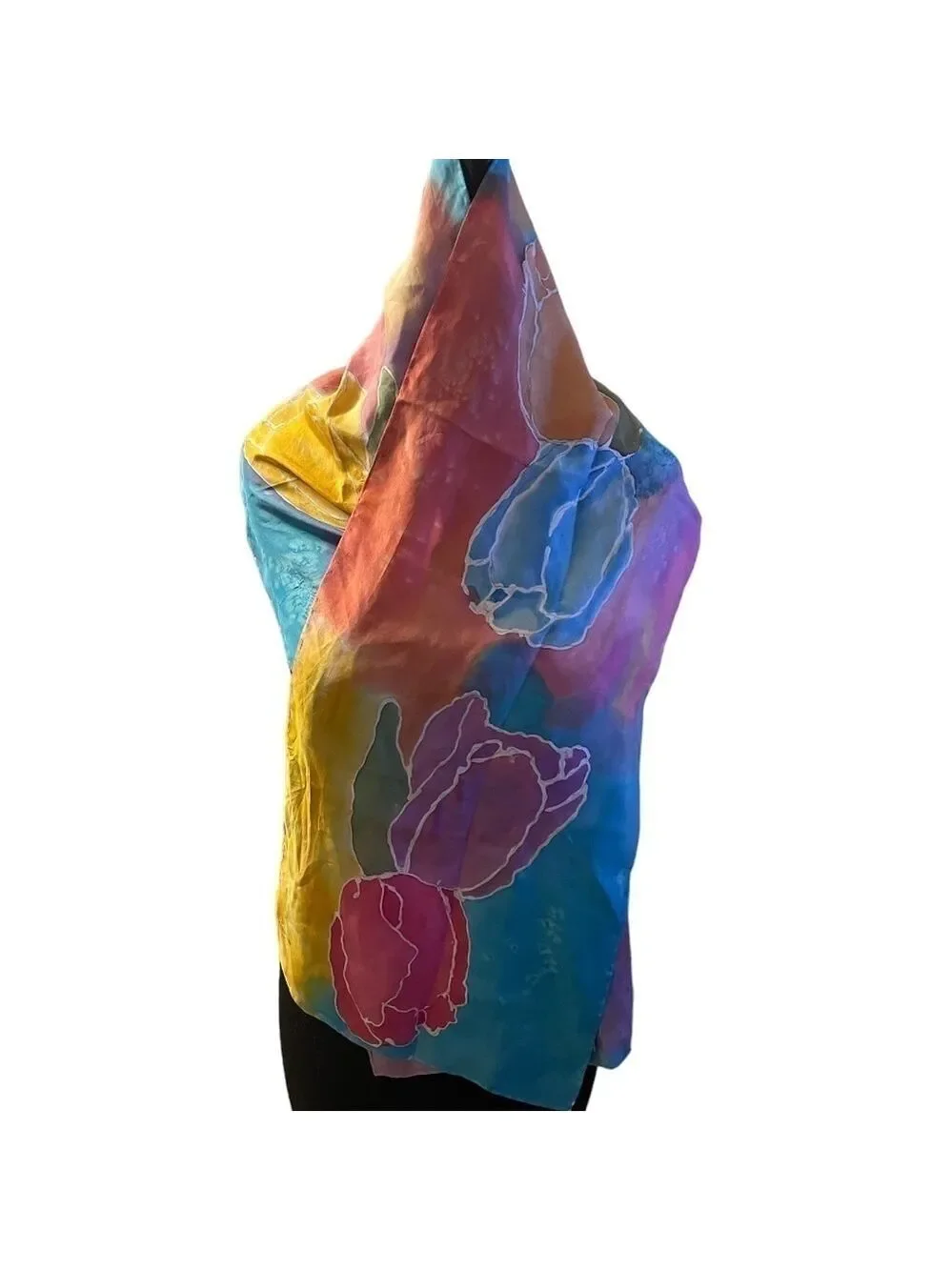 Hand painted Silk‎ scarf by Janet Eby